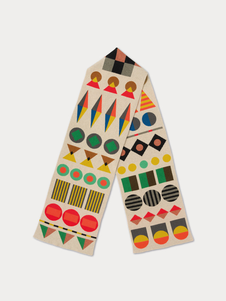 Colorful geometric patterned scarf 