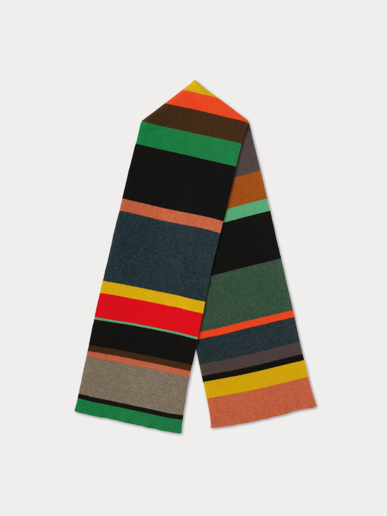 Multicolored striped scarf
