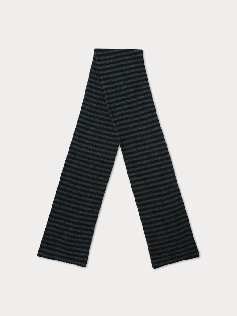 blue and black striped scarf