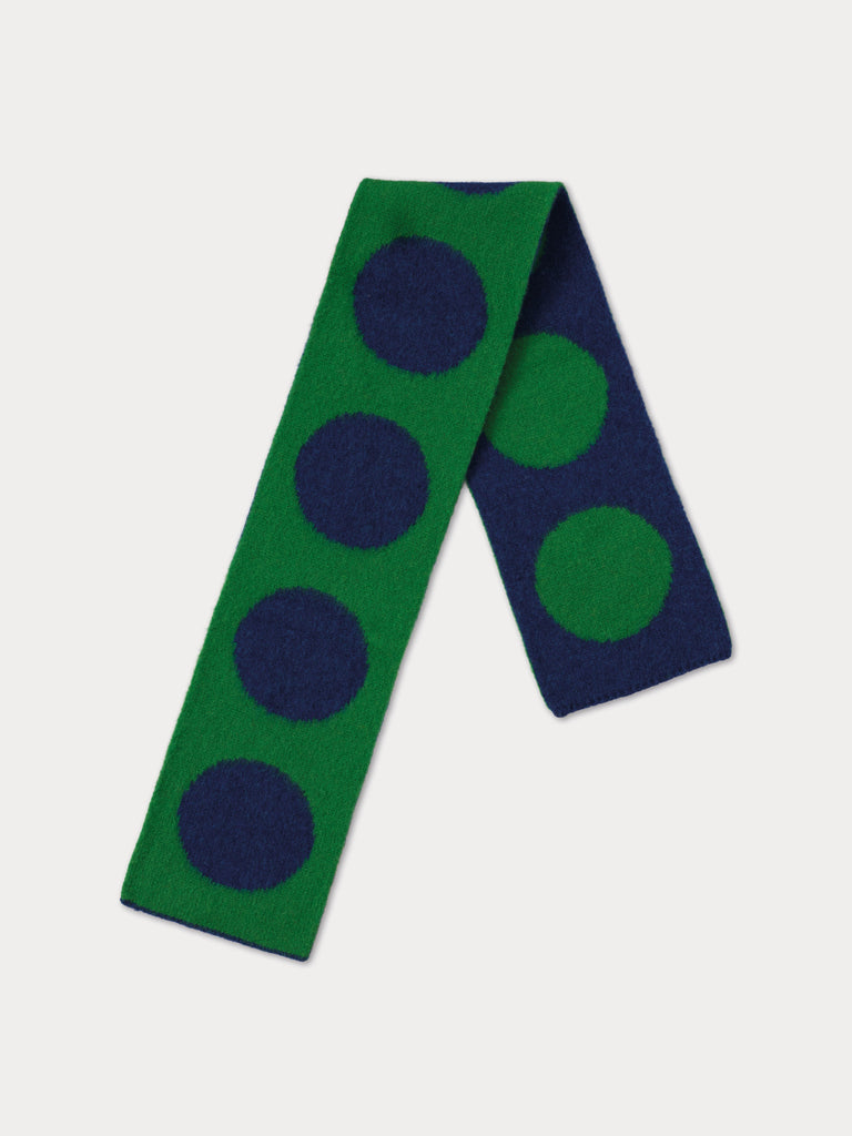 blue and green spotty scarf