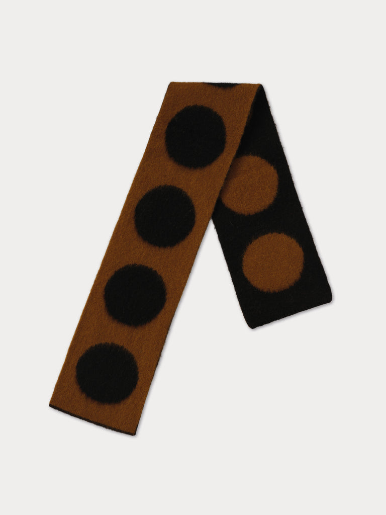 brown and black spotty scarf