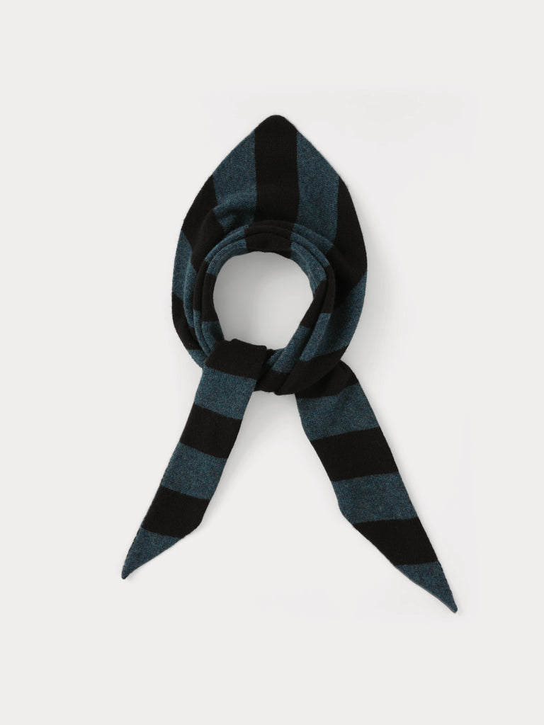 Black and blue stripe scarf