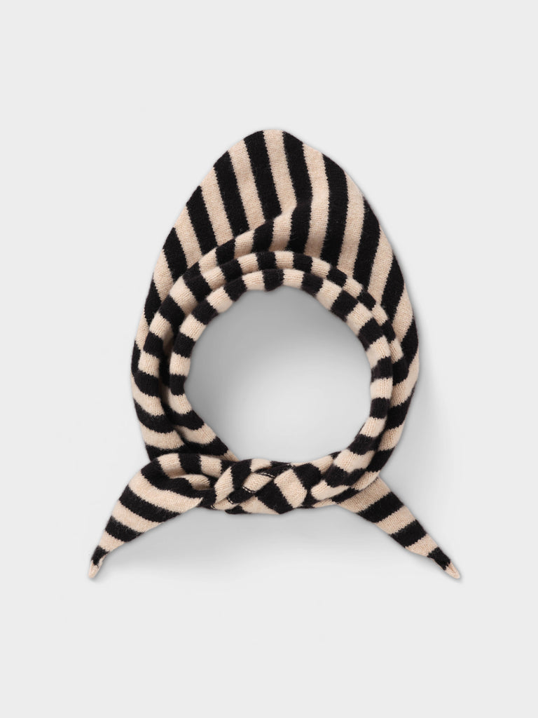 STRIPE TRIANGLE NECKERCHIEF BLACK & OATMEAL
