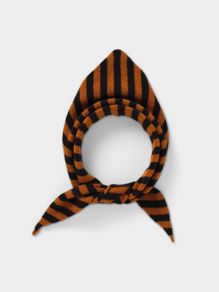 STRIPE TRIANGLE NECKERCHIEF BLACK & CUMIN