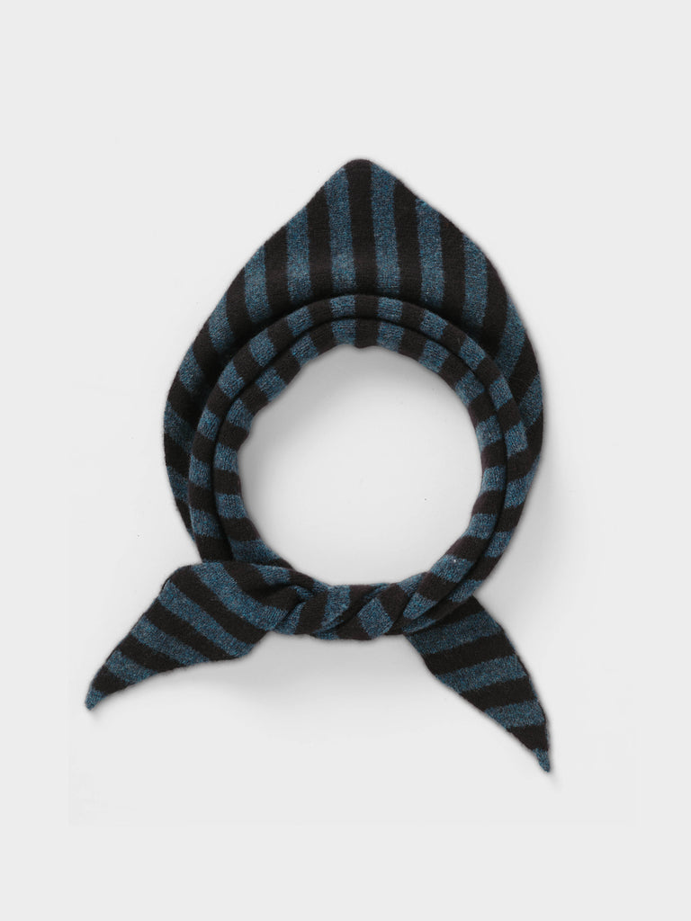 STRIPE TRIANGLE NECKERCHIEF BLACK & LUGANO