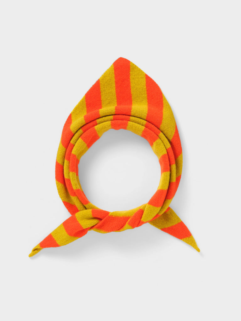 WIDE STRIPE TRIANGLE NECKERCHIEF ORANGE GLOSS & TURMERIC
