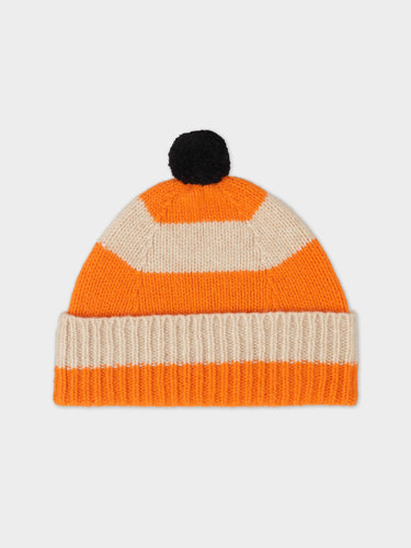 STRIPE POMPOM HAT LANTERN & OATMEAL
