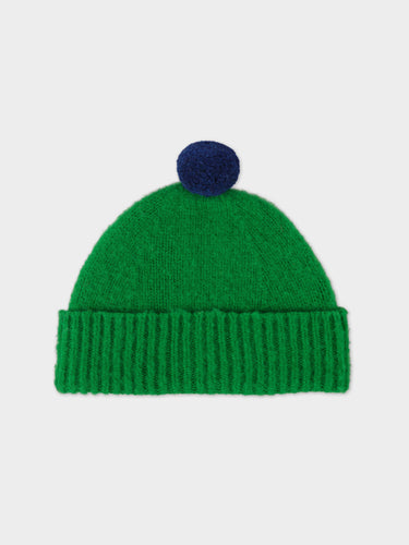 BRUSHED PLAIN HAT CONTRAST POMPOM PAGODA