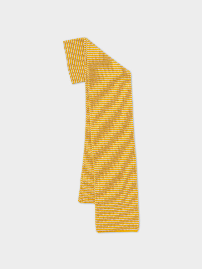 LARGE GARTER STITCH SCARF GOLDEN EYE & OATMEAL