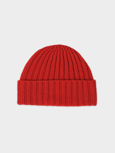 PLAIN RIBBED HAT RED DULSE