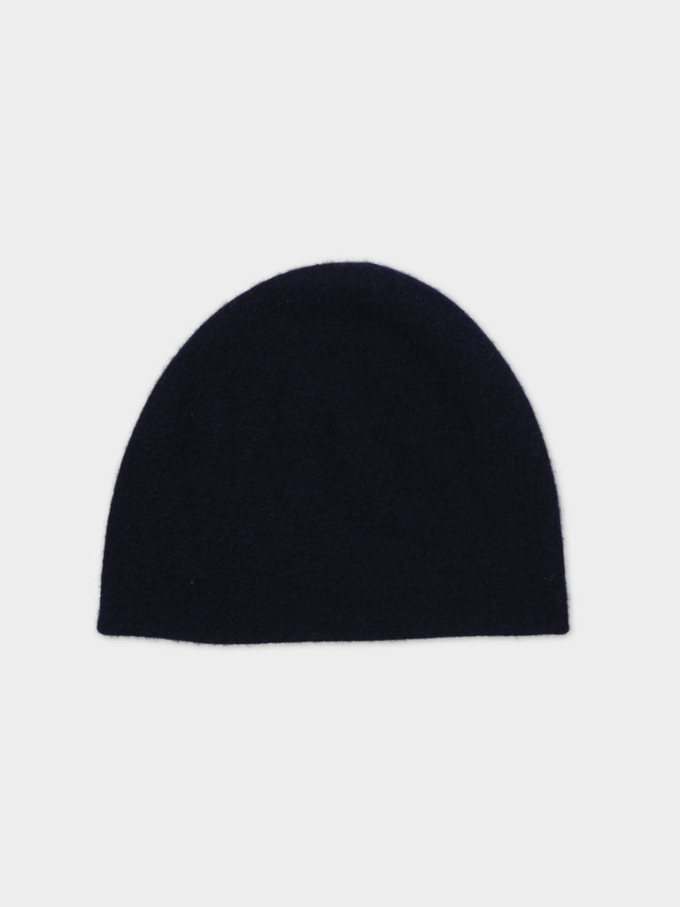 FELTED FINE KNIT HAT NERO NAVY