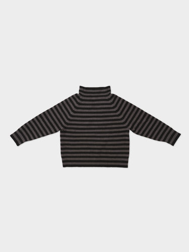 STRIPE FELTED JUMPER BLACK & DRILL GREY