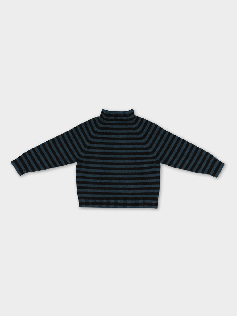 STRIPE FELTED JUMPER BLACK & LUGANO