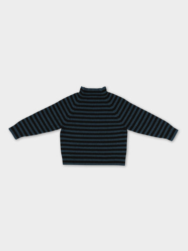 STRIPE FELTED JUMPER BLACK & LUGANO