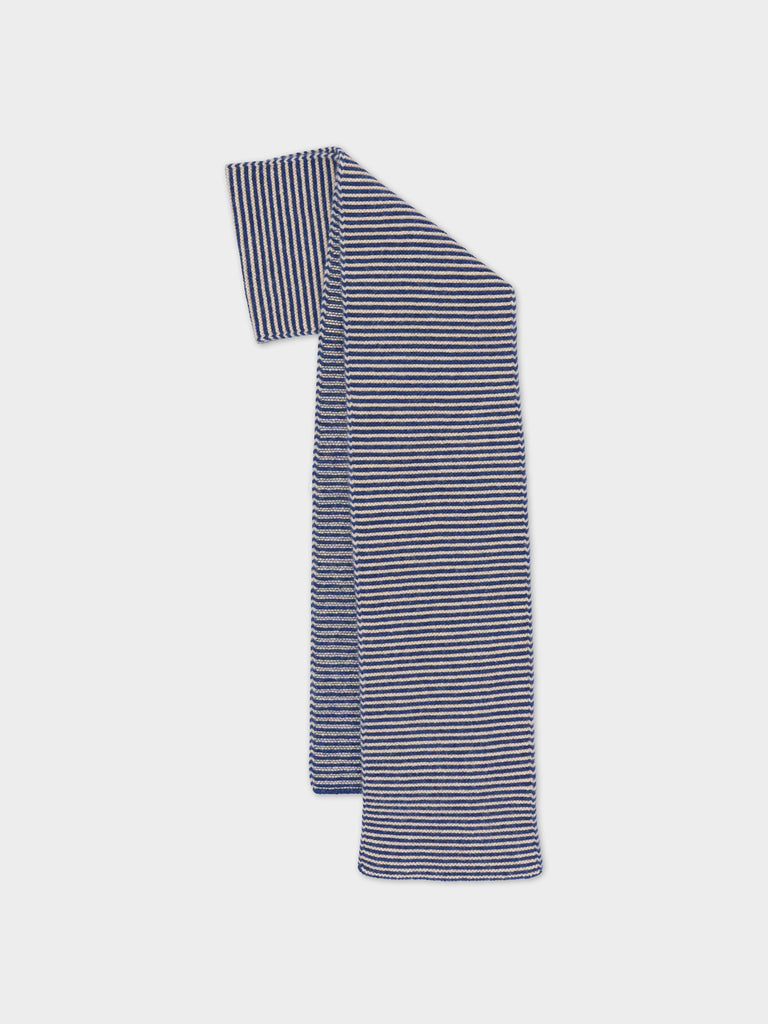 LARGE GARTER STITCH SCARF NIGHTSKY & OATMEAL