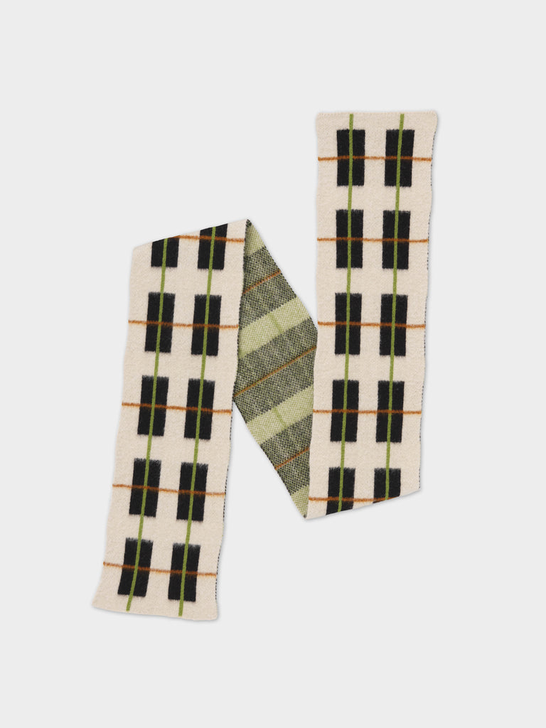 BRUSHED TARTAN SCARF OATMEAL