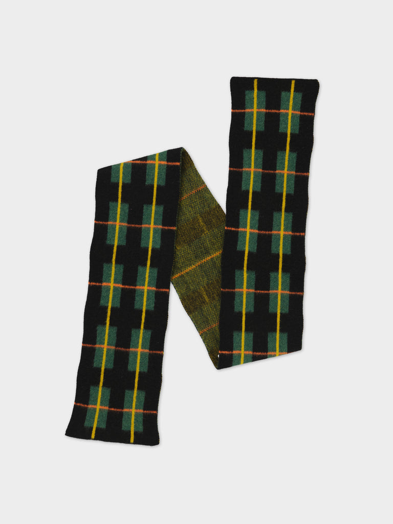 BRUSHED TARTAN SCARF BLACK