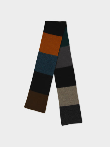 BRUSHED COLOURBLOCK SCARF DARK