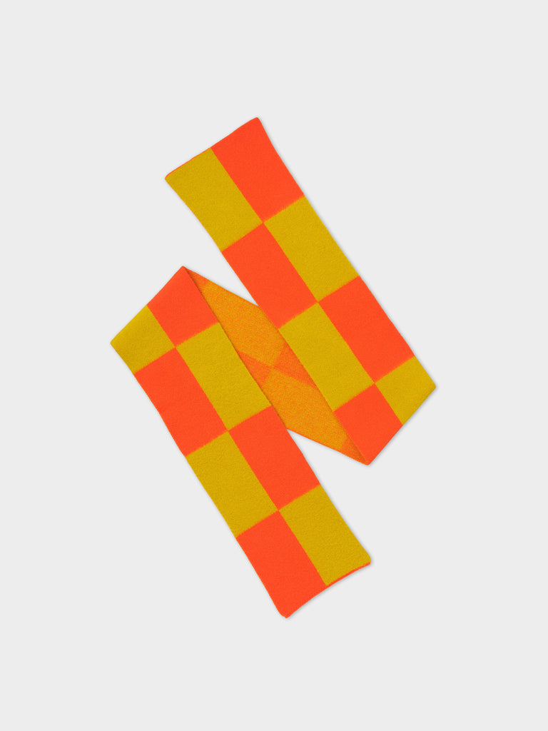 BRUSHED BIG RECTANGLES SCARF ORANGE GLOSS & TURMERIC