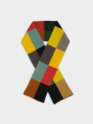 BRUSHED MULTICOLOUR BIG RECTANGLES SCARF