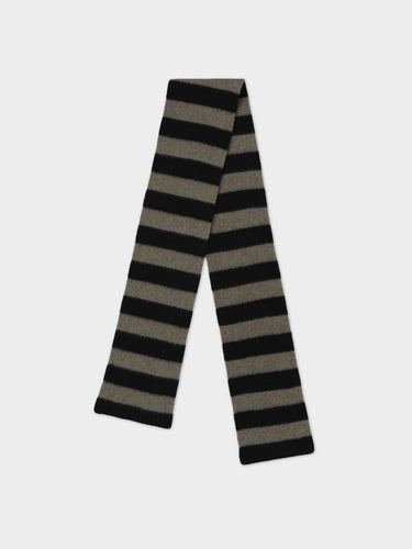 BRUSHED STRIPE SCARF BLACK & MOSS