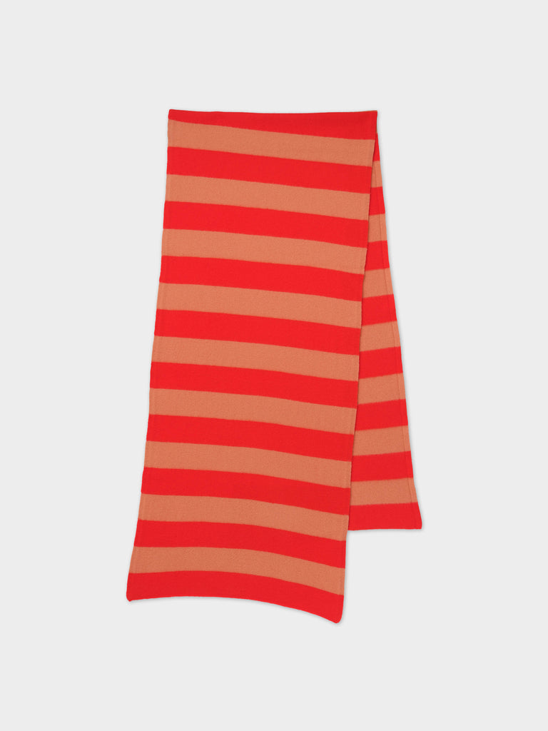STRIPE BRUSHED BLANKET SCARF POPPY & PLASTER