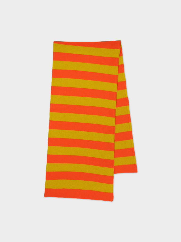STRIPE BRUSHED BLANKET SCARF ORANGE GLOSS & TURMERIC