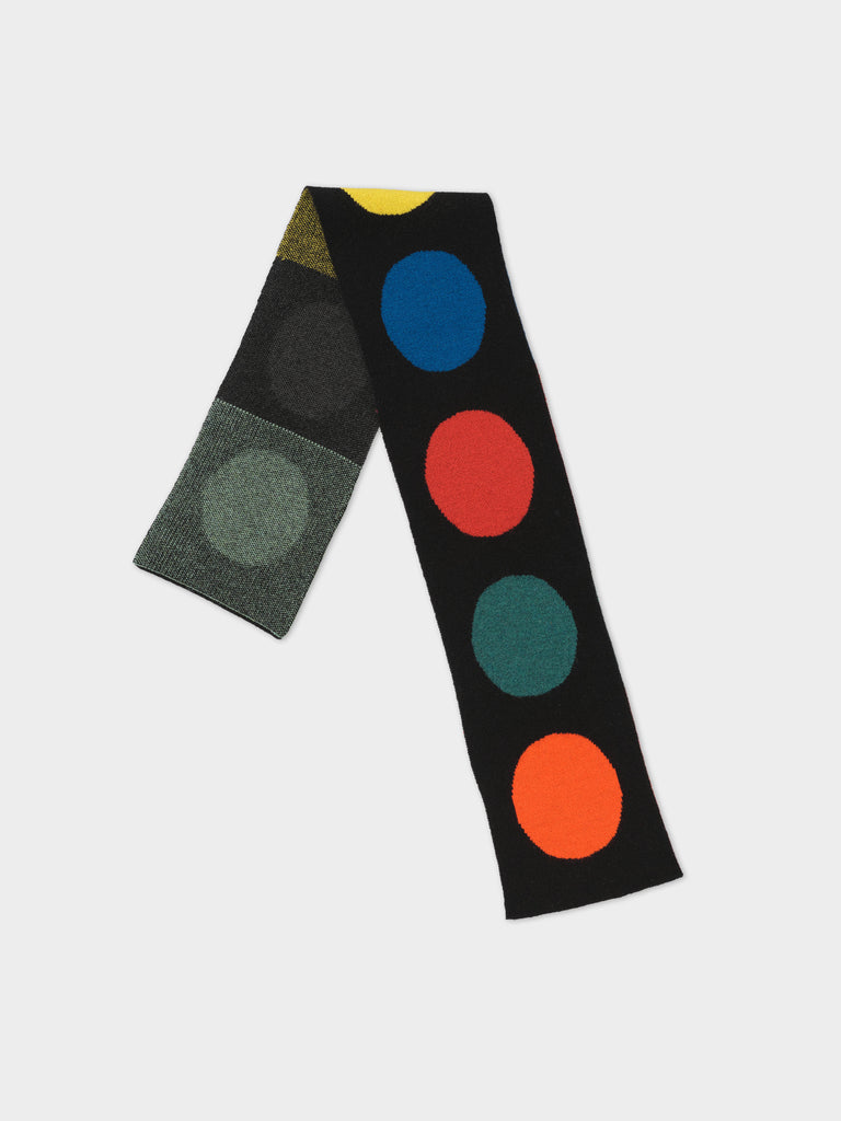 SMALL MULTICOLOUR SPOT SCARF BLACK