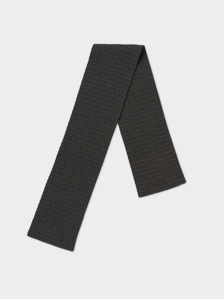 SMALL STITCH SCARF DRILL GREY & BLACK