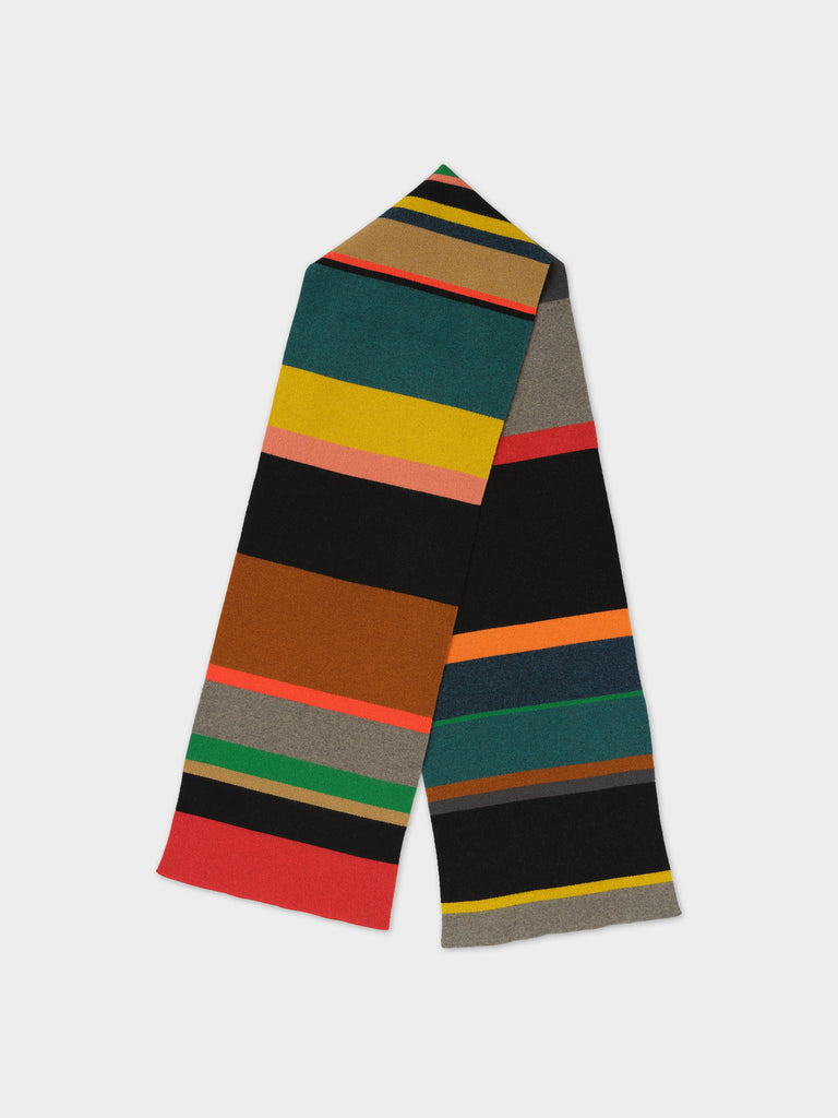 LARGE UNEVEN STRIPE SCARF MULTICOLOUR