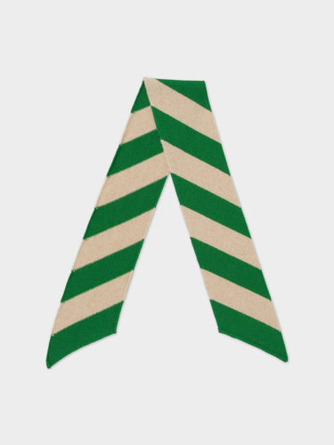 SMALL DIAGONAL STRIPE SCARF PAGODA & OATMEAL