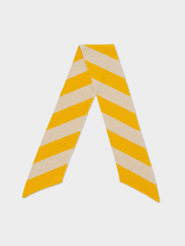 SMALL DIAGONAL STRIPE SCARF GOLDEN EYE & OATMEAL