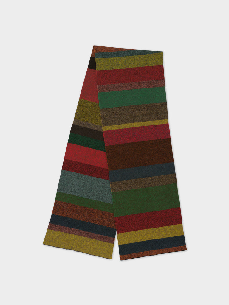 LARGE TWEED STRIPE SCARF MULTICOLOUR