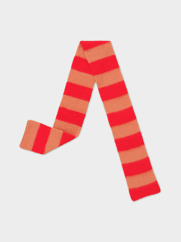 SMALL BRUSHED STRIPE SCARF POPPY & PLASTER