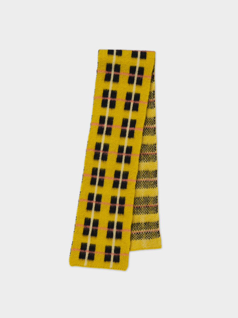 SMALL BRUSHED TARTAN SCARF TURMERIC
