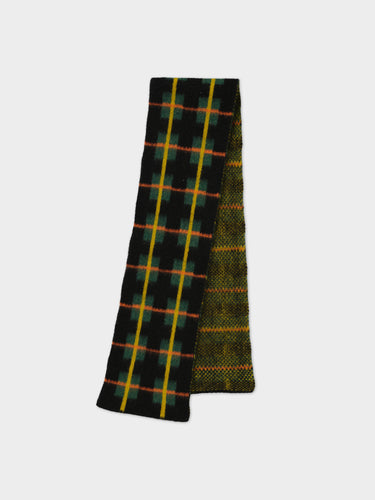 SMALL BRUSHED TARTAN SCARF BLACK