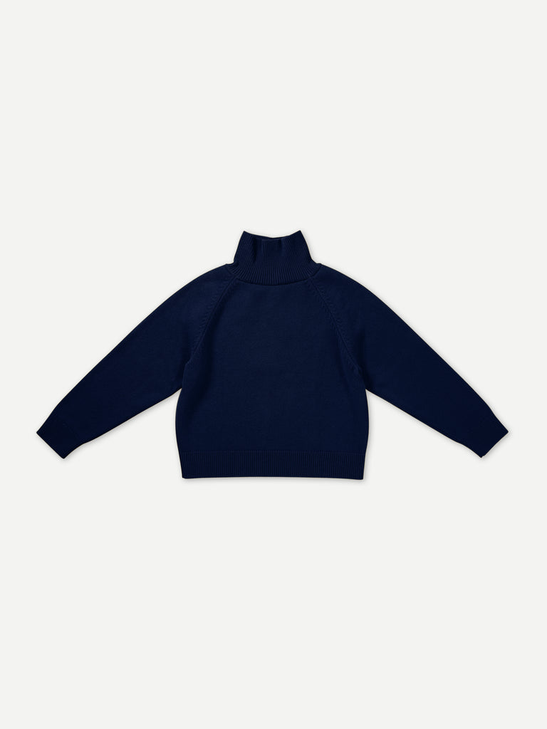 PLAIN FELTED JUMPER NERO NAVY