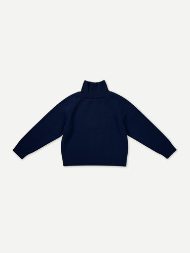 PLAIN FELTED JUMPER NERO NAVY