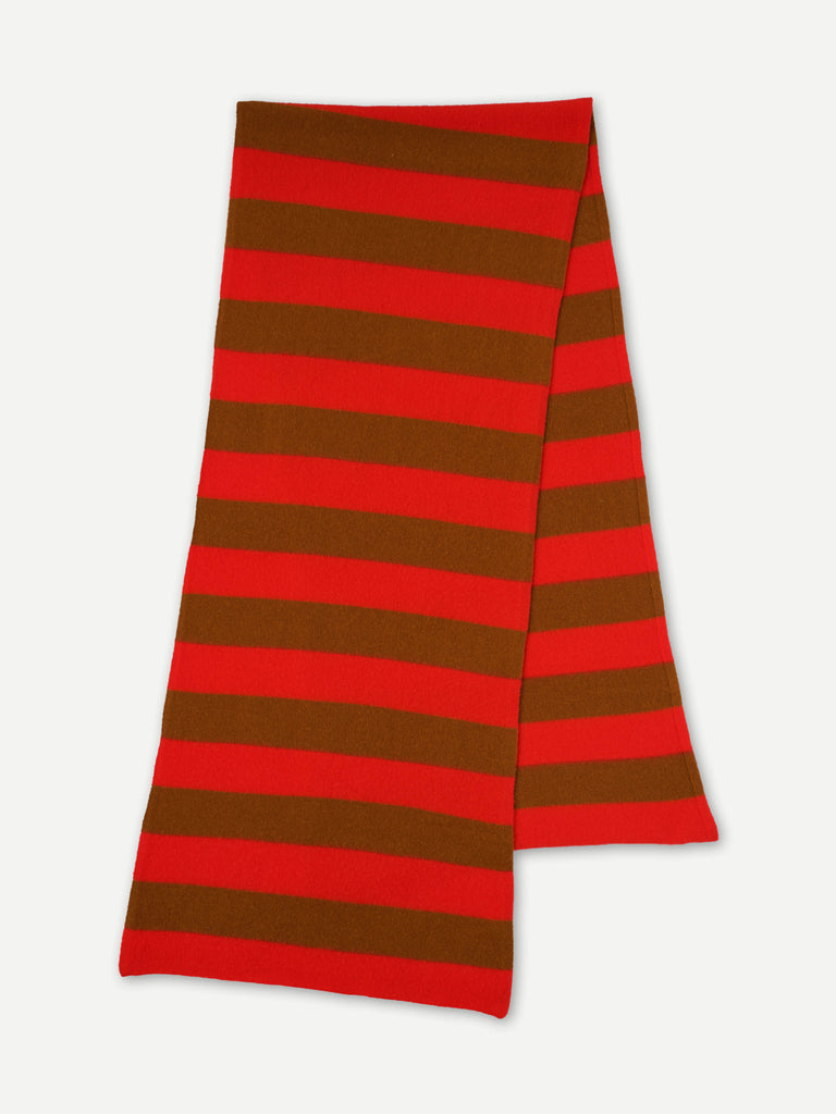 STRIPE BRUSHED BLANKET SCARF POPPY & CUMIN