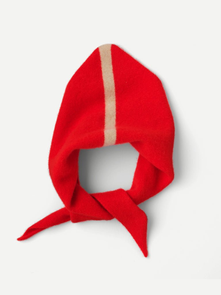 SINGLE STRIPE TRIANGLE NECKERCHIEF POPPY & OATMEAL