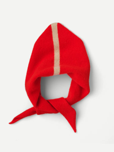 SINGLE STRIPE TRIANGLE NECKERCHIEF POPPY & OATMEAL