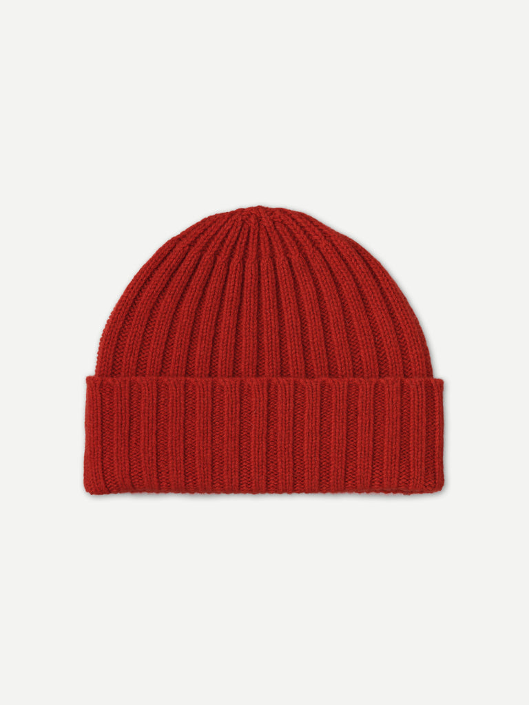 PLAIN RIBBED HAT RED DULSE