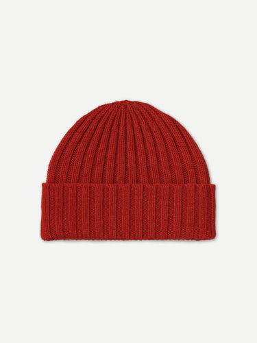 PLAIN RIBBED HAT RED DULSE