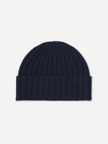 PLAIN RIBBED HAT NERO NAVY