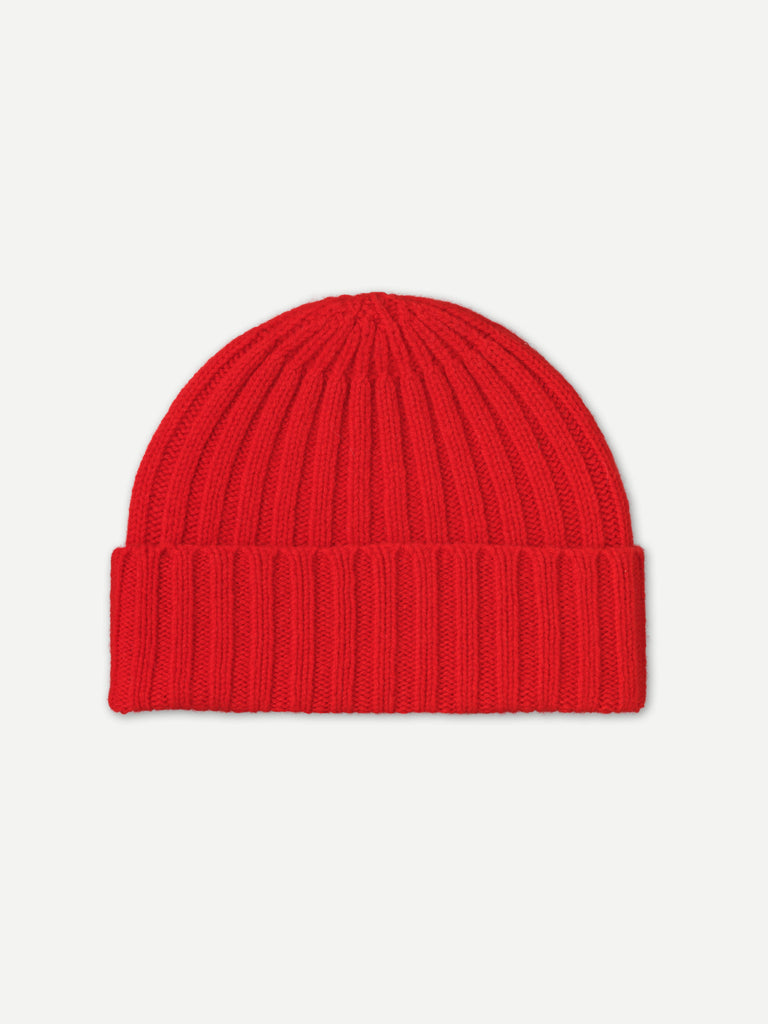 PLAIN RIBBED HAT POPPY