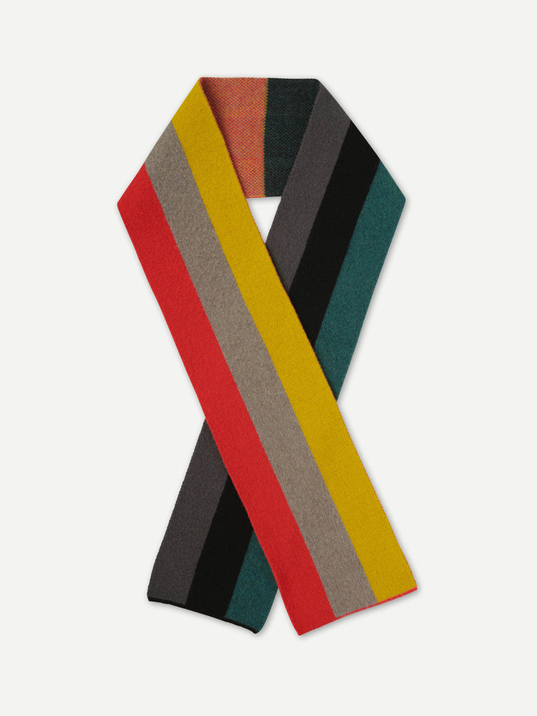 BRUSHED SIX COLOUR VERTICAL STRIPE SCARF MULTICOLOUR