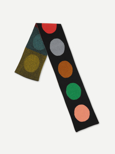 SMALL MULTICOLOUR SPOT SCARF BLACK