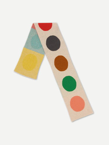 SMALL MULTICOLOUR SPOT SCARF OATMEAL