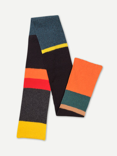 BRUSHED UNEVEN STRIPE SCARF MULTICOLOUR