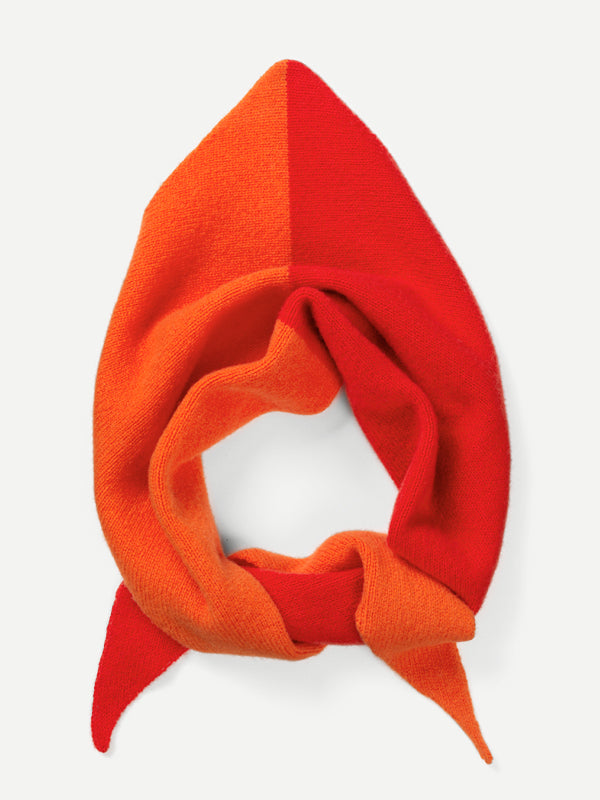 HALF HALF TRIANGLE NECKERCHIEF POPPY & ORANGE GLOSS